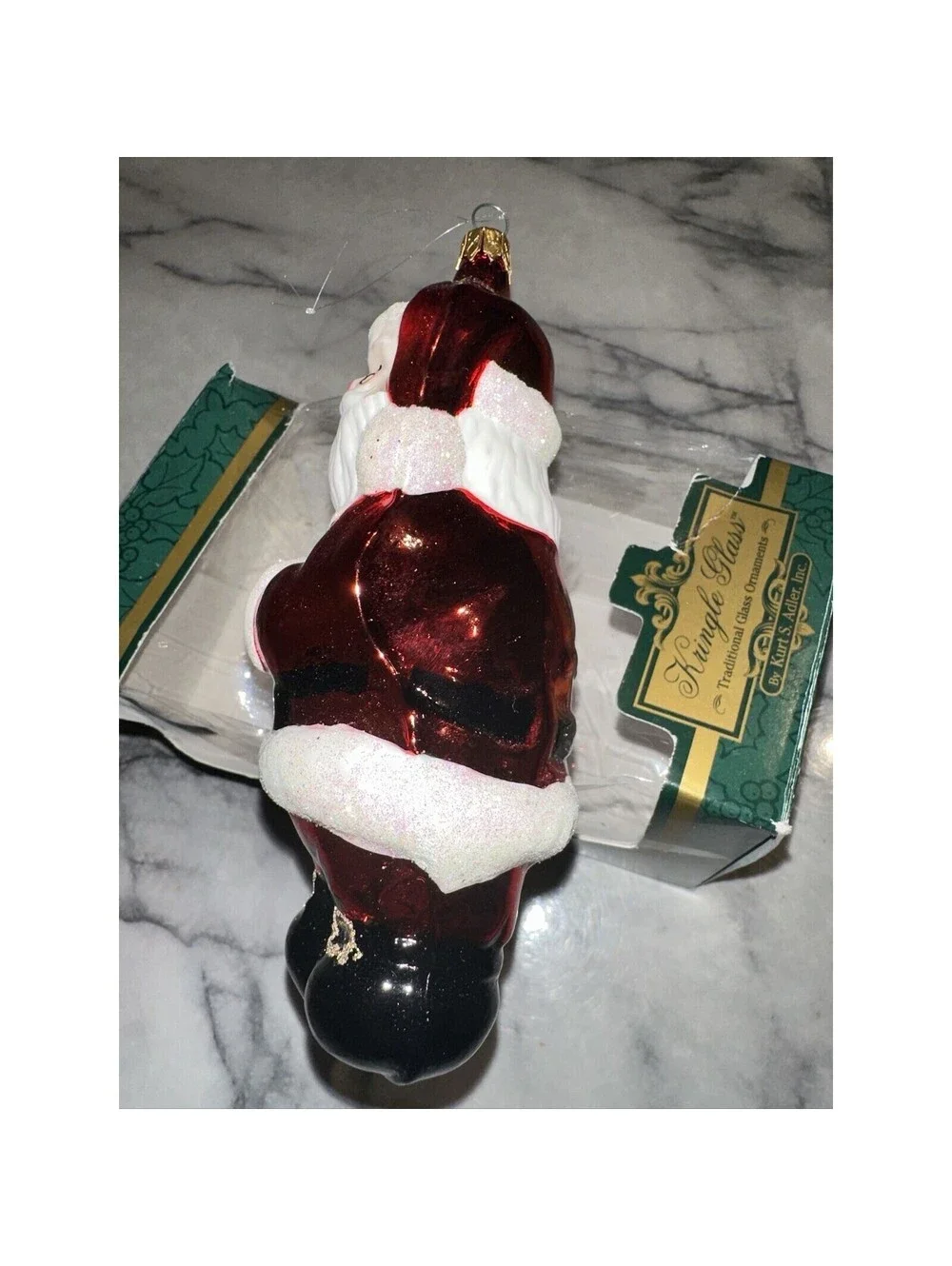 Kurt Adler Kringle Glass Santa Ornament Hand Blown In Colombia Signed Christmas
